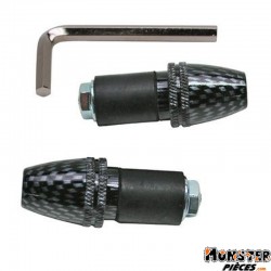 EMBOUT DE GUIDON REPLAY CONIQUE MOLETE CARBONE (PAIRE)