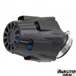 FILTRE A AIR POLINI BLUE AIR BOX PHBG RACING FIXATION COUDEE 30ﾰ DIAM 37 (203.0091)