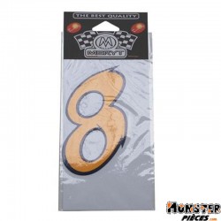 AUTOCOLLANT NUMERO 8 JAUNE (H  9cm) (MERYT)