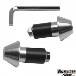 EMBOUT DE GUIDON REPLAY PARAPLUIE ARGENT POLI (PAIRE)