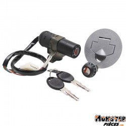 CONTACTEUR A CLE 50 A BOITE ADAPTABLE APRILIA 50 RS 1995>1998 (AVEC SERRURE DE SELLE + BOUCHON ESSENCE)  -SELECTION P2R-