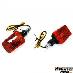 CLIGNOTANT UNIVERSEL REPLAY MINI RECTANGLE ORANGE-CARBONE (PAIRE) **
