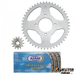 KIT CHAINE ADAPTABLE HYOSUNG 125 AQUILA 2000>2010  428  13x48  (DEMULTIPLICATION ORIGINE)  -AFAM-
