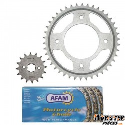 KIT CHAINE ADAPTABLE HONDA 125 CBF 2009>  428  16x42  (DEMULTIPLICATION ORIGINE)  -AFAM-
