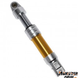 AMORTISSEUR SCOOT REPLAY OLEOPNEUMATIQUE OR-ARGENT DIAM SUPERIEUR 10+12mm DIAM INFERIEUR M8 (ENTRAXE 300mm)
