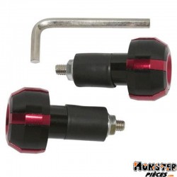 EMBOUT DE GUIDON REPLAY ROLLER NOIR-ROUGE (PAIRE)