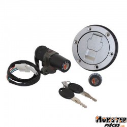 CONTACTEUR A CLE 50 A BOITE ADAPTABLE APRILIA 50 RS 2006>-DERBI 50 GPR 2004> (AVEC SERRURE DE SELLE + BOUCHON ESSENCE)  -SELECTI