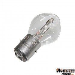 AMPOULE-LAMPE  6V 25-25W NORME S2 CULOT BA20D STANDARD BLANC (PROJECTEUR) (VENDU A L'UNITE)  -FLOSSER-