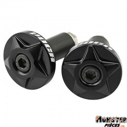 EMBOUT DE GUIDON VOCA CNC � 14mm NOIR (PAIRE)