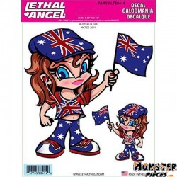 AUTOCOLLANT-DECAL LETHAL THREAT AUSTRALIA GIRL (15x20cm) (LT88414)
